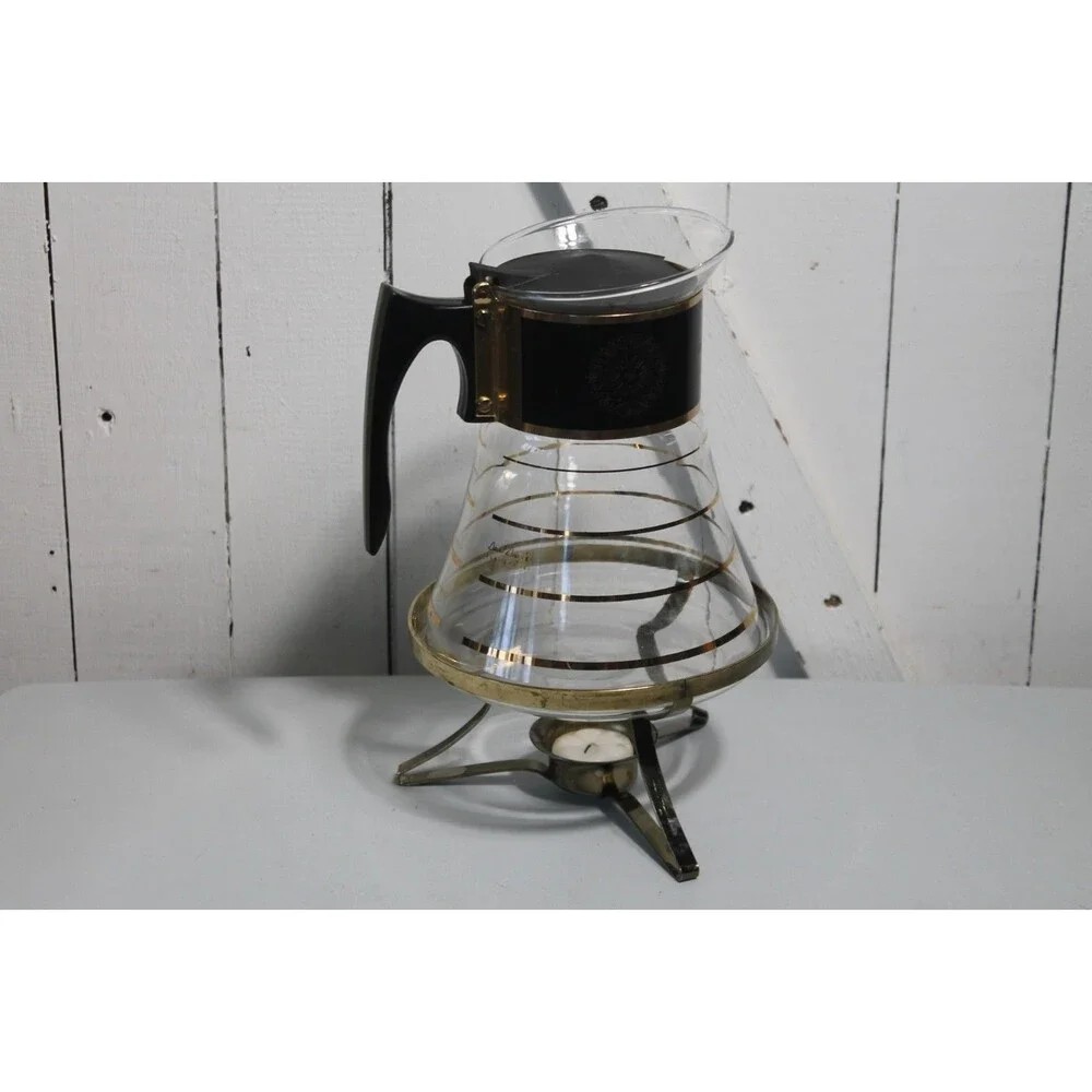 DAVID DOUGLAS Flameware Glass Coffee Pot PERCOLATOR  w/ Metal Stand